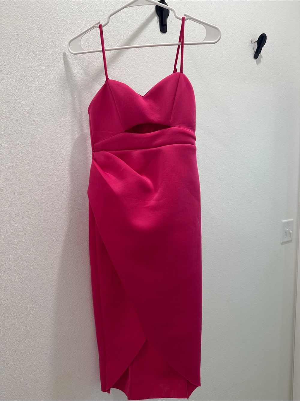 Fuchsia Spaghetti-Strap Midi Dress